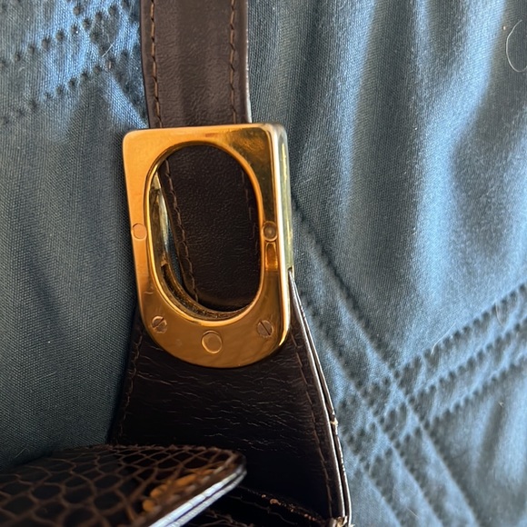 🔹 Mock Croc Leather Bag Made in Italy with Adjustable Strap - Picture 12 of 14